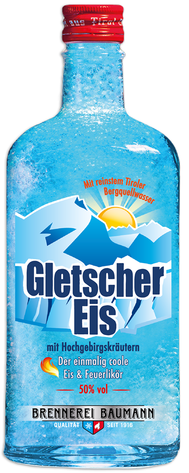 Bergquellwasser Tirol - GletscherEis® Feuerliköre aus mit Tiroler reinstem hergestellt Brennerei-Baumann